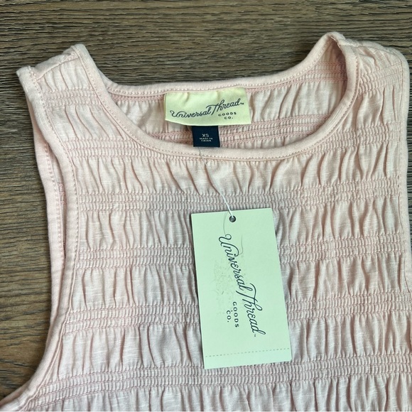 Women's Smocked Knit Maxi a-Line Dress - Universal Thread™ Pink XS: Sleeveless - Picture 6 of 8